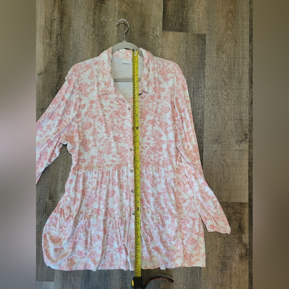 New Directions Pink and White High Low Dress - Picture 6 of 10